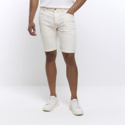 River island white deals denim shorts