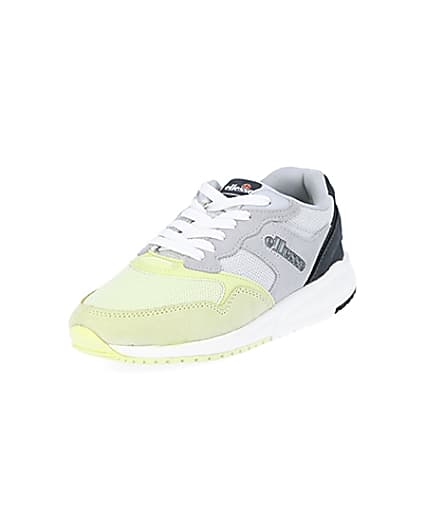 360 degree animation of product Ellesse NYC84 grey and green trainers frame-0