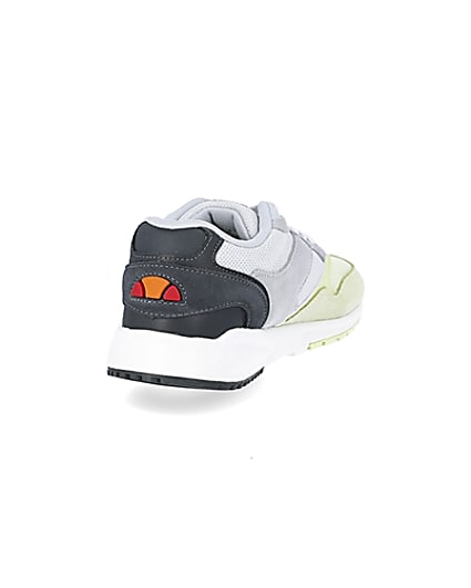 360 degree animation of product Ellesse NYC84 grey and green trainers frame-11