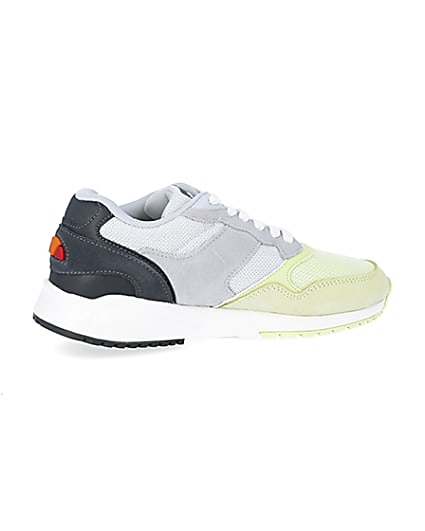 360 degree animation of product Ellesse NYC84 grey and green trainers frame-14