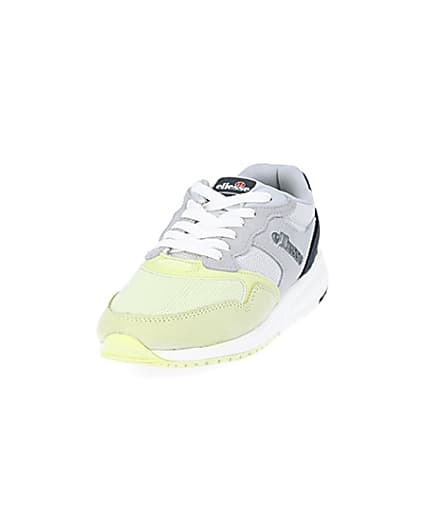 360 degree animation of product Ellesse NYC84 grey and green trainers frame-23