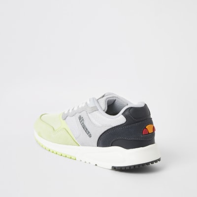 Ellesse NYC84 grey and green trainers