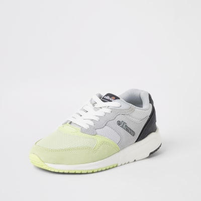 Ellesse NYC84 grey and green trainers