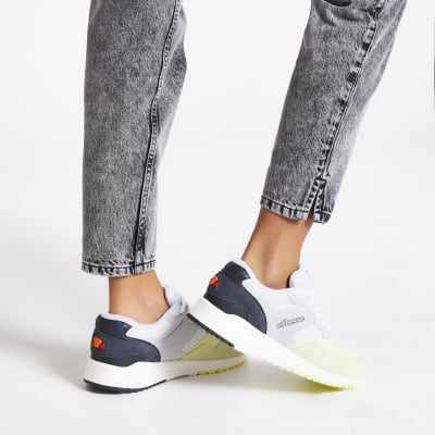 Ellesse NYC84 grey and green trainers