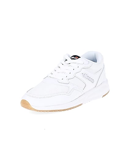 360 degree animation of product Ellesse NYC84 white lace-up trainers frame-0