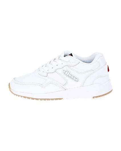 360 degree animation of product Ellesse NYC84 white lace-up trainers frame-3