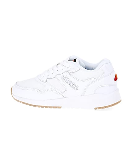 360 degree animation of product Ellesse NYC84 white lace-up trainers frame-4