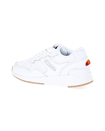 360 degree animation of product Ellesse NYC84 white lace-up trainers frame-5