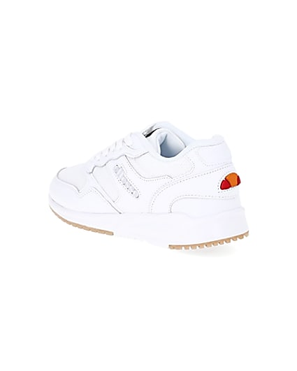 360 degree animation of product Ellesse NYC84 white lace-up trainers frame-6