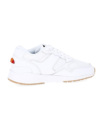 360 degree animation of product Ellesse NYC84 white lace-up trainers frame-14