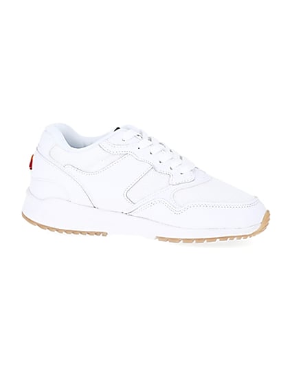360 degree animation of product Ellesse NYC84 white lace-up trainers frame-16