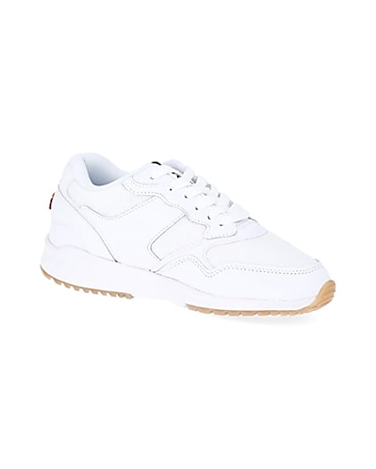 360 degree animation of product Ellesse NYC84 white lace-up trainers frame-17