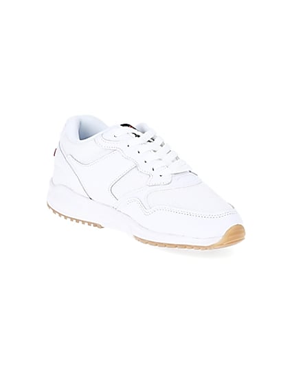 360 degree animation of product Ellesse NYC84 white lace-up trainers frame-18