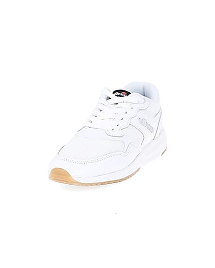 360 degree animation of product Ellesse NYC84 white lace-up trainers frame-23