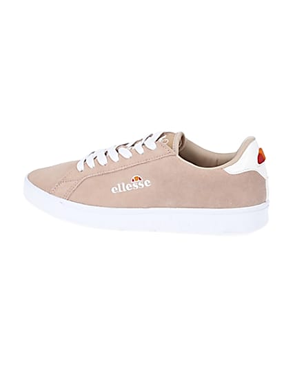 360 degree animation of product Ellesse pink suede lace-up trainers frame-4