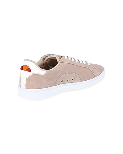 360 degree animation of product Ellesse pink suede lace-up trainers frame-12