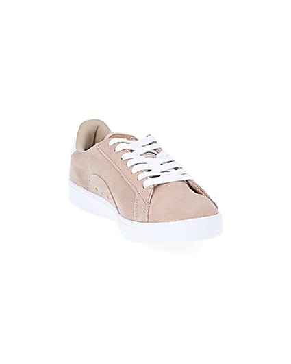 360 degree animation of product Ellesse pink suede lace-up trainers frame-19