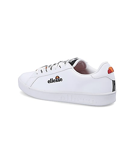 360 degree animation of product Ellesse white Campo embroidered trainers frame-5