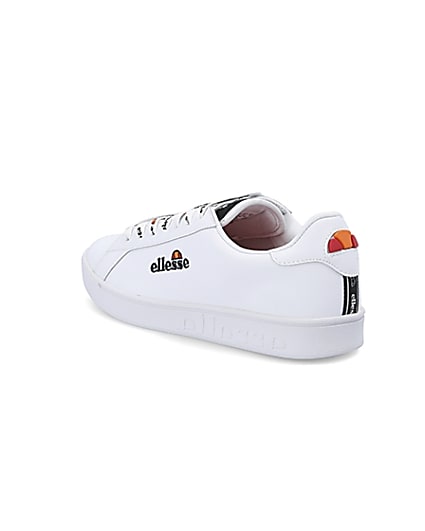 360 degree animation of product Ellesse white Campo embroidered trainers frame-6