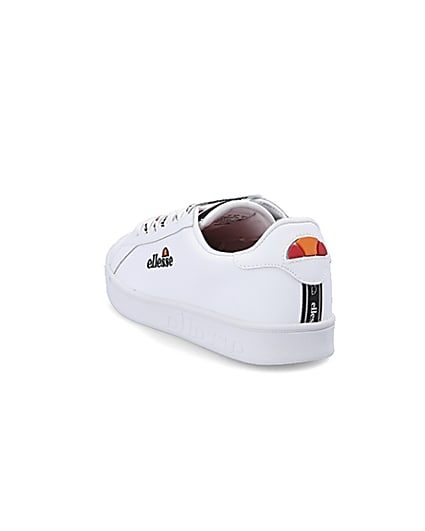 360 degree animation of product Ellesse white Campo embroidered trainers frame-7