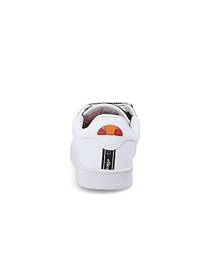 360 degree animation of product Ellesse white Campo embroidered trainers frame-9