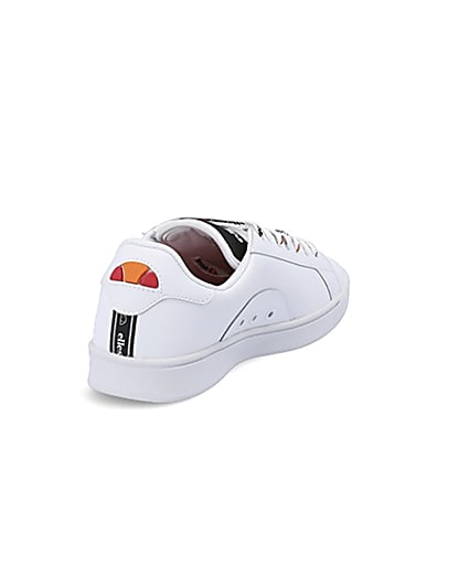 360 degree animation of product Ellesse white Campo embroidered trainers frame-11