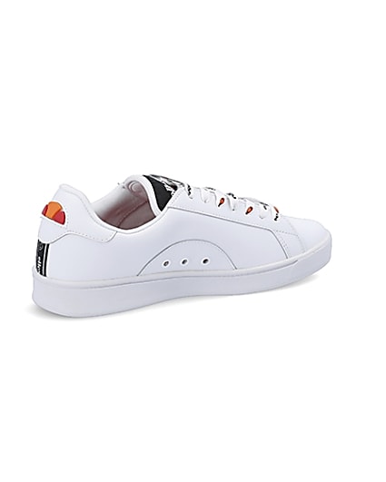 360 degree animation of product Ellesse white Campo embroidered trainers frame-13