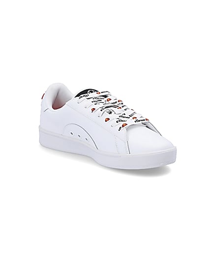 360 degree animation of product Ellesse white Campo embroidered trainers frame-18