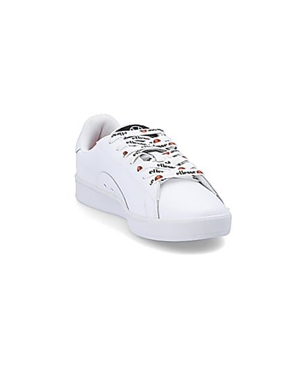 360 degree animation of product Ellesse white Campo embroidered trainers frame-19