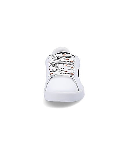 360 degree animation of product Ellesse white Campo embroidered trainers frame-21