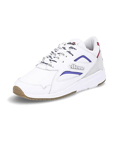 360 degree animation of product Ellesse white Contest trainers frame-0