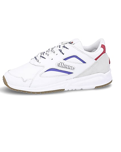 360 degree animation of product Ellesse white Contest trainers frame-2