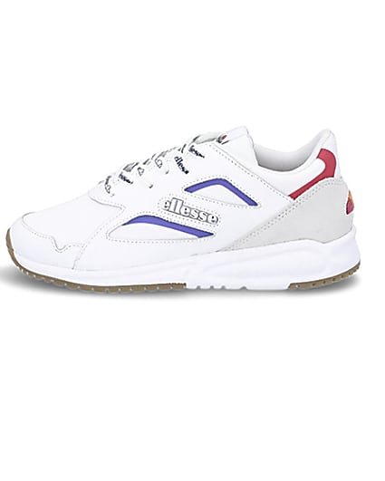 360 degree animation of product Ellesse white Contest trainers frame-3