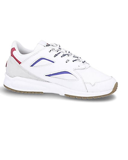 360 degree animation of product Ellesse white Contest trainers frame-16