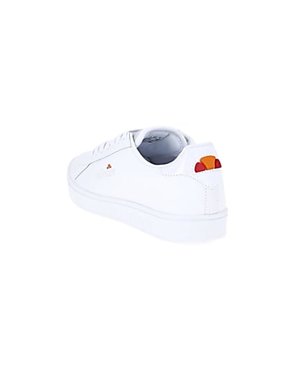 360 degree animation of product Ellesse white leather lace-up trainers frame-7