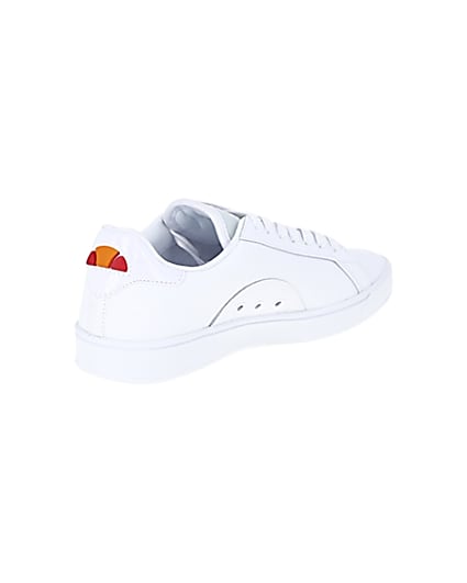 360 degree animation of product Ellesse white leather lace-up trainers frame-12