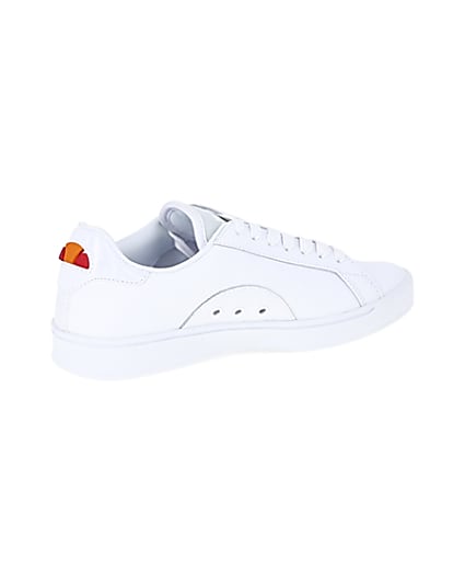 360 degree animation of product Ellesse white leather lace-up trainers frame-13
