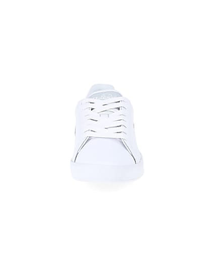 360 degree animation of product Ellesse white leather lace-up trainers frame-21