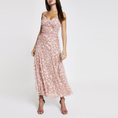 river island pink maxi dress