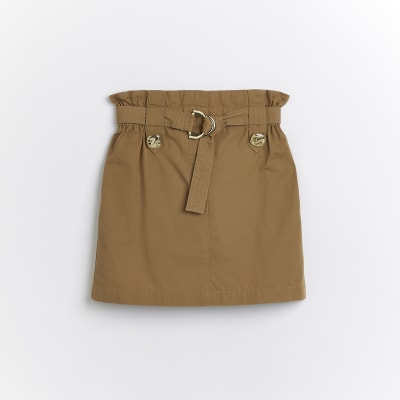 belted utility skirt