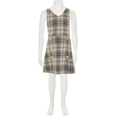 river island check pinafore