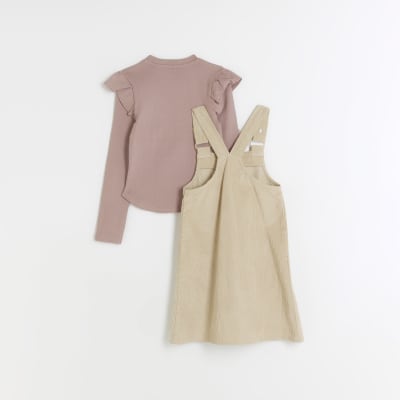 Tan cord outlet pinafore dress