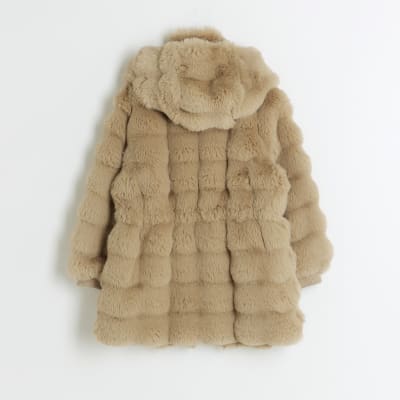 Bcbgmaxazria faux fur hooded coat clearance
