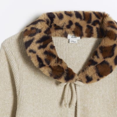 River island fur hot sale collar cardigan