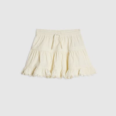 Girls Beige Lace Skirt