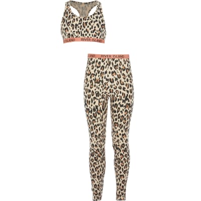 girls leopard print tracksuit