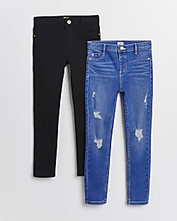 Girls black & blue Molly skinny fit jeans