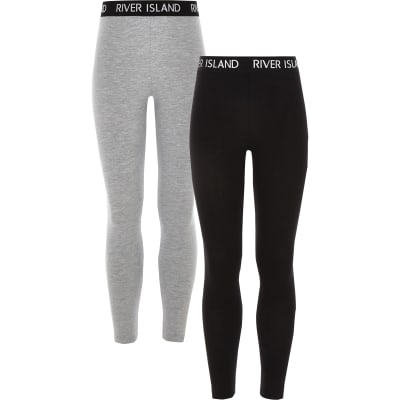 black and gray leggings