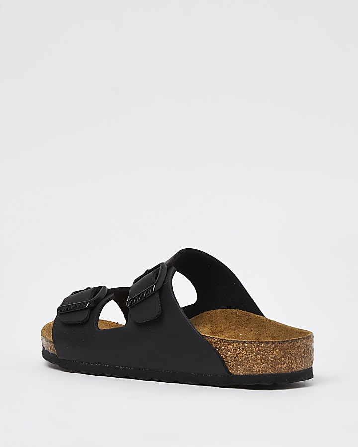 Girls black Birkenstock double strap sandals