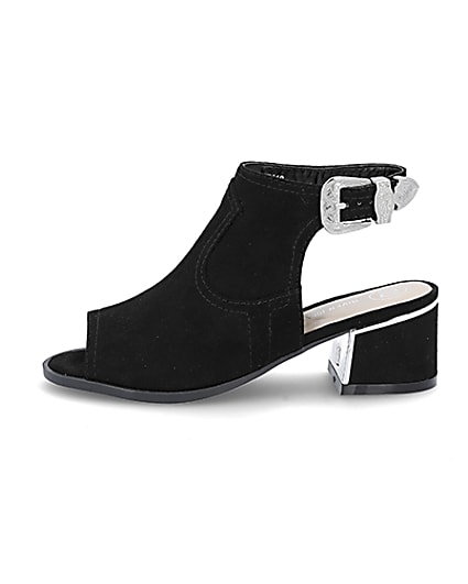 360 degree animation of product Girls black black buckle shoe boot frame-6